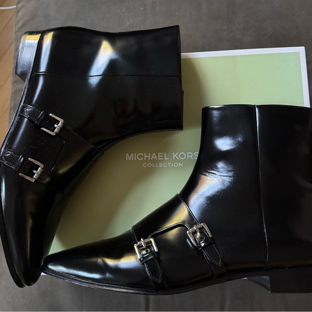 Michael Kors Collection Laura Black Ankle Boots